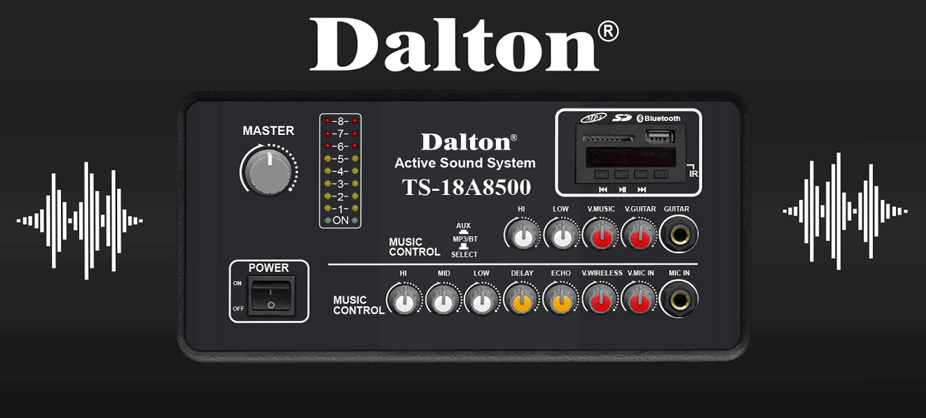 Loa kéo điện Karaoke Dalton 3000W TS-18A8000